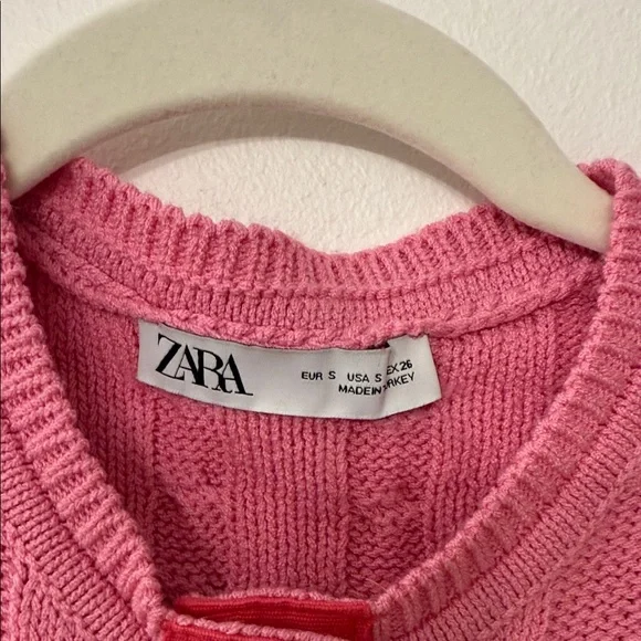 Zara Pink Cable Knit Cardigan - Picture 2 of 3